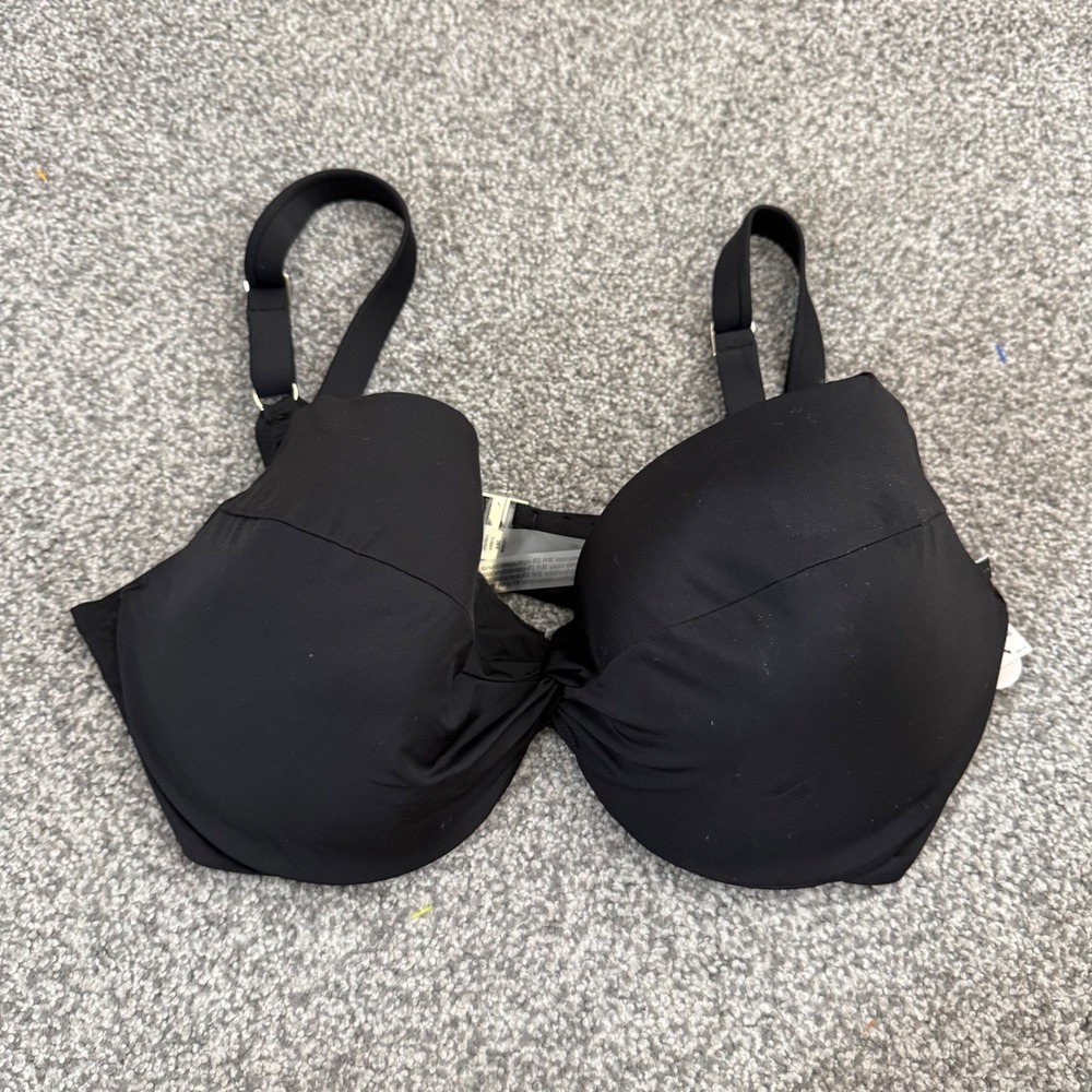 Victoria's Secret Black Underwire Bikini Top Removable Push-Up 40DD NEW